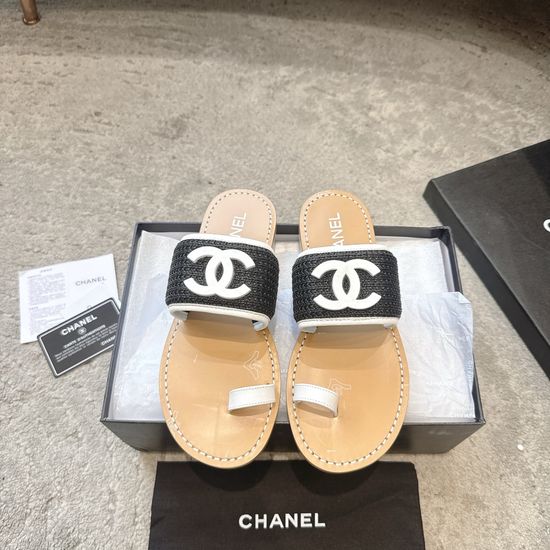 Chanel Woven Breathable Flip Flops Ergonomic Soft Comfortable Sole
