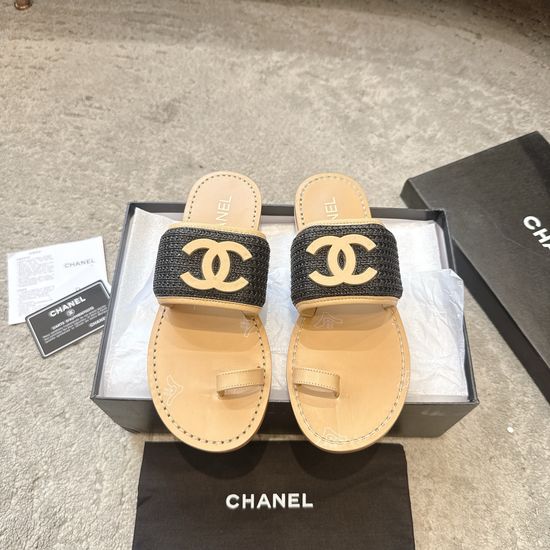 Chanel Woven Breathable Flip Flops Ergonomic Soft Comfortable Sole