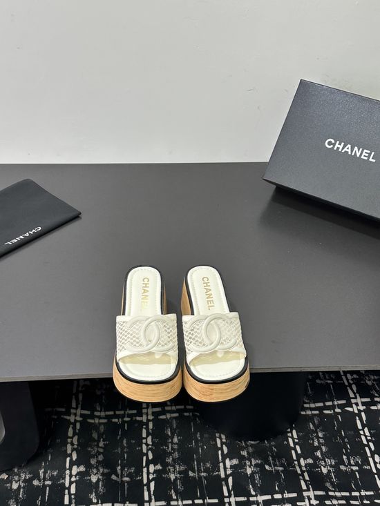 Chanel Woven Strappy Sandals with Crystal Accents
