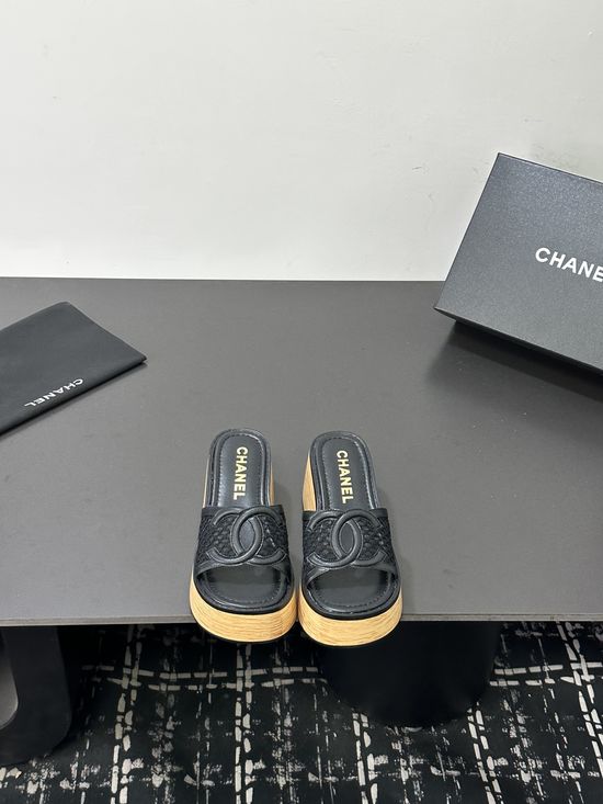 Chanel Woven Strappy Sandals with Crystal Accents