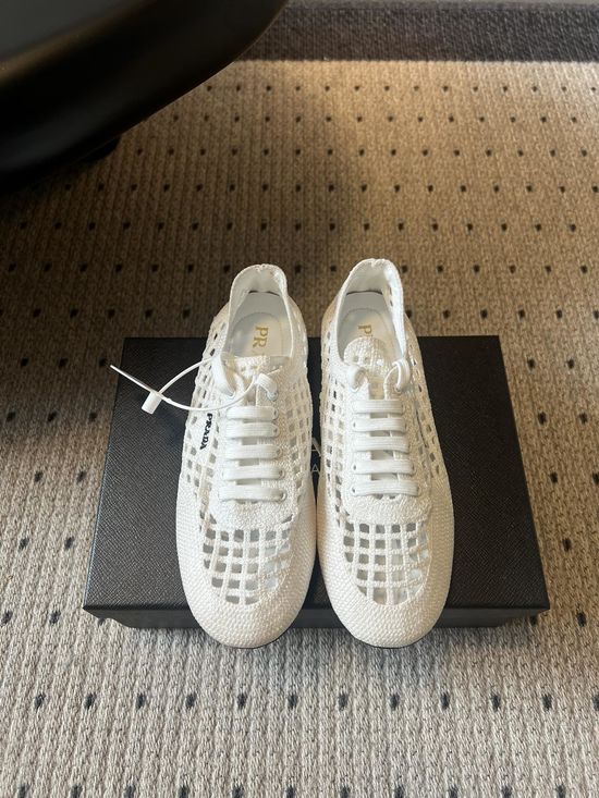 Prada Mesh Hollow Out Casual Shoes Breathable Versatile Footwear