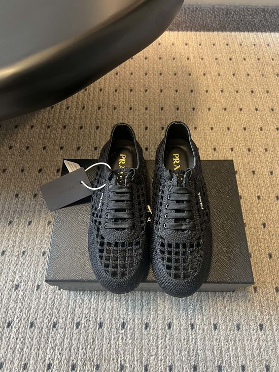 Prada Mesh Hollow Out Casual Shoes Breathable Versatile Footwear
