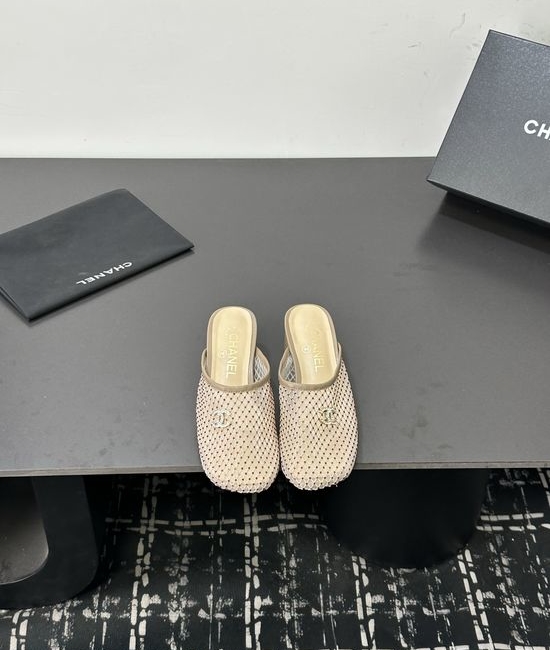 Chanel Satin Upper Leather Lined Casual Fashion Sandals