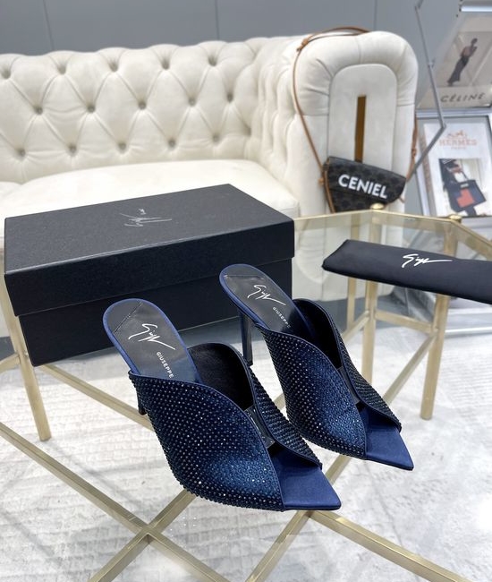 Giuseppe Zanotti Rhinestone Silk Stiletto High Heel Shoes