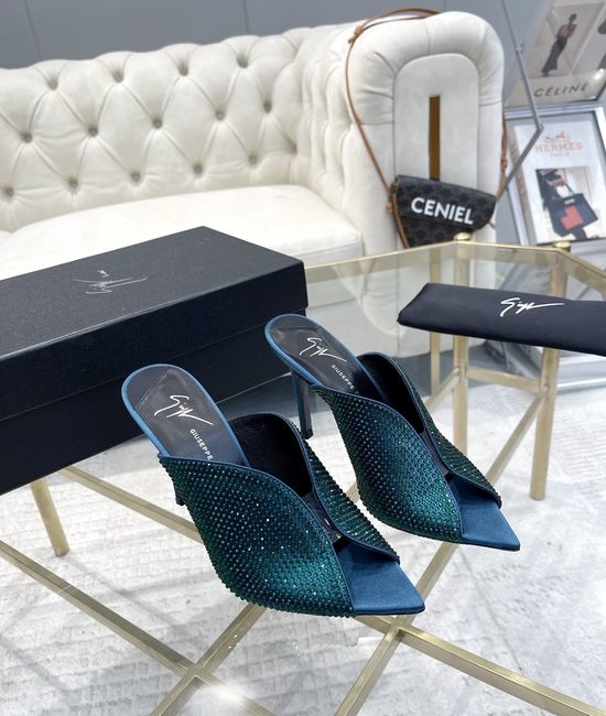 Giuseppe Zanotti Rhinestone Silk Stiletto High Heel Shoes