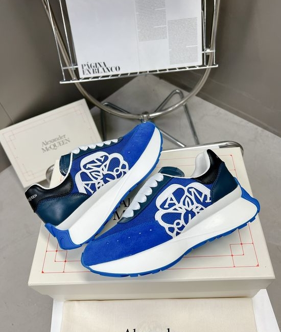 McQueen Embossed Leather Fashion Sneakers with Extra Laces