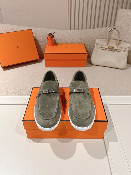 Hermes Classic Loafers with Decorative Buckle Design