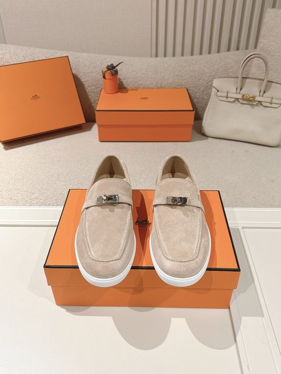 Hermes Classic Loafers with Decorative Buckle Design