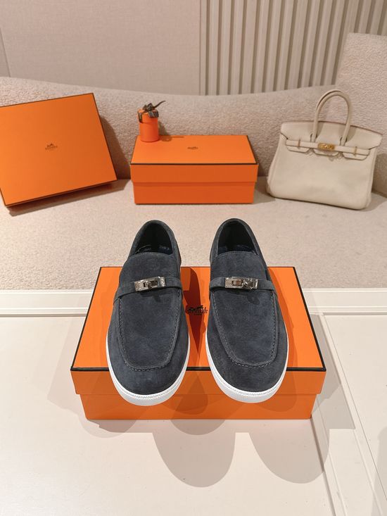 Hermes Classic Loafers with Decorative Buckle Design