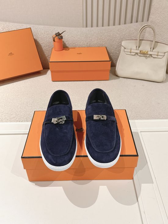 Hermes Classic Loafers with Decorative Buckle Design