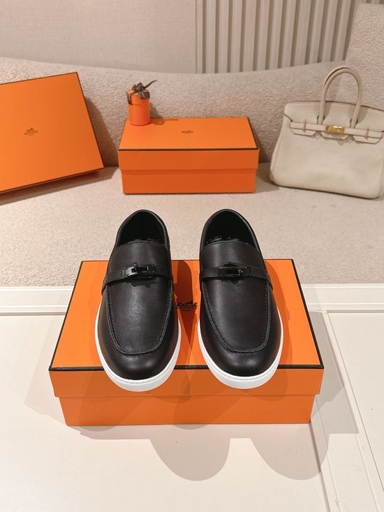 Hermes Classic Loafers with Decorative Buckle Design