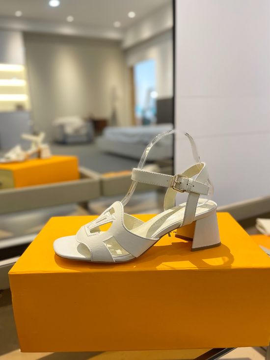 Louis Vuitton Classic Mid Heel Sandals Soft Leather Lining