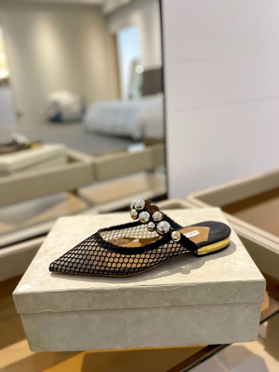 Jimmy Choo Classic Studded Leather Comfortable Flat Sandals
