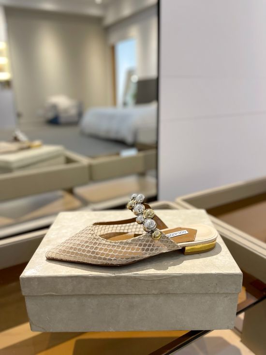 Jimmy Choo Classic Studded Leather Comfortable Flat Sandals