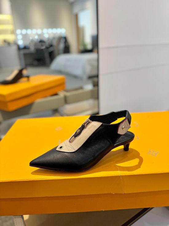 Louis Vuitton Classic Monogram Leather Low-Heel Dress Shoes