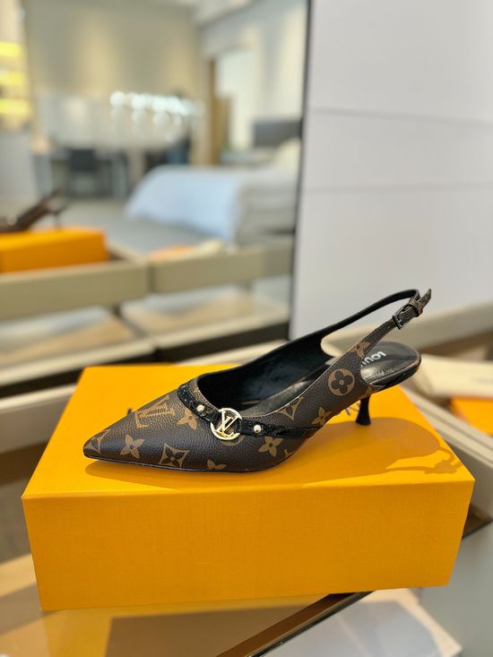 Louis Vuitton Denim Monogram Chunky Heel Casual Shoes