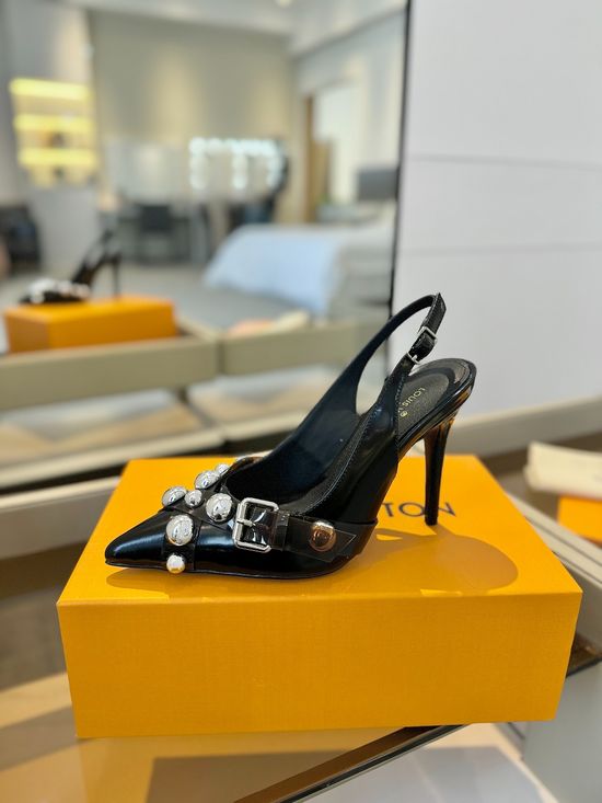 Louis Vuitton Denim Monogram Stiletto Heel Fashion Shoes