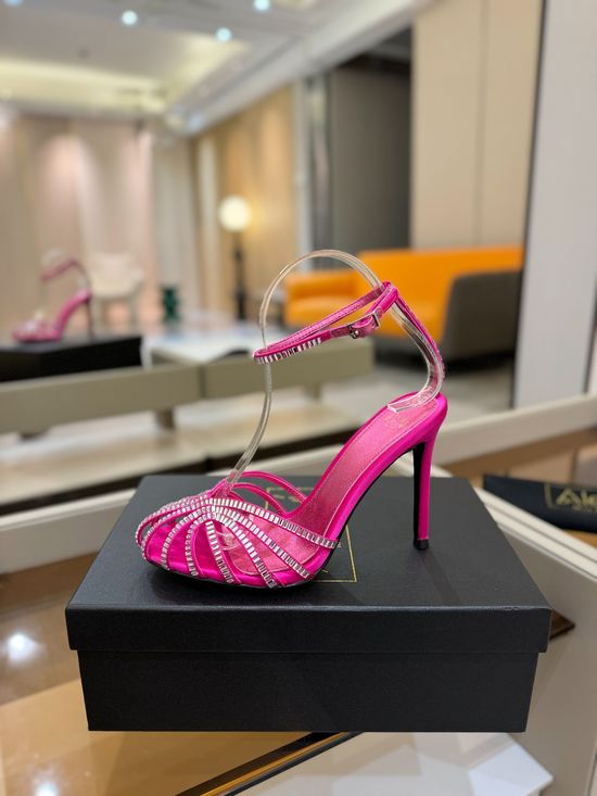 Alevi Milano Rhinestone Decorated Cutout High Heel Dress Sandals