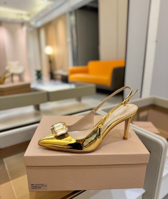 Gianvito Rossi Gemstone Velvet Patent High Heel Slide Sandals