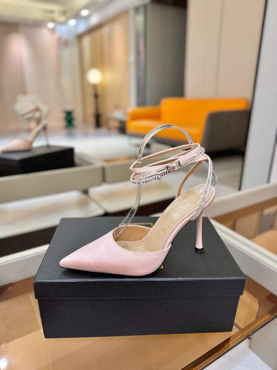 Alevi Milano Rhinestone Decorated High Heel Sandals Premium Silk Upper