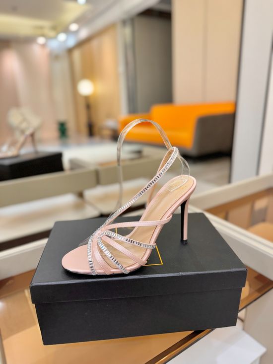 Alevi Milano Rhinestone Embellished High Heel Sandals Silk Upper