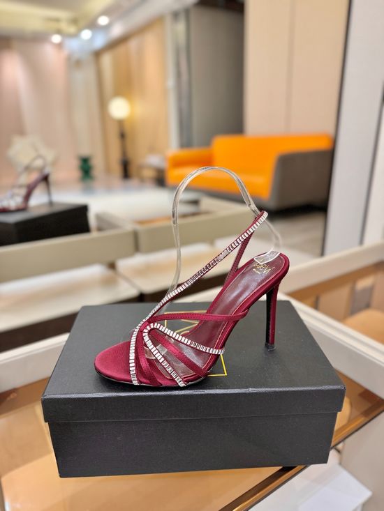 Alevi Milano Rhinestone Embellished High Heel Sandals Silk Upper