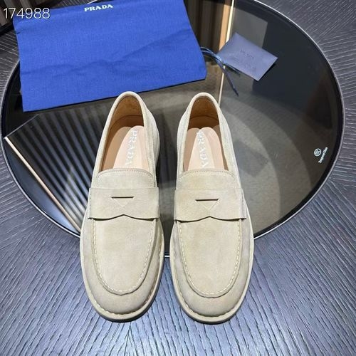 Prada Soft Leather Loafers With Removable Insole