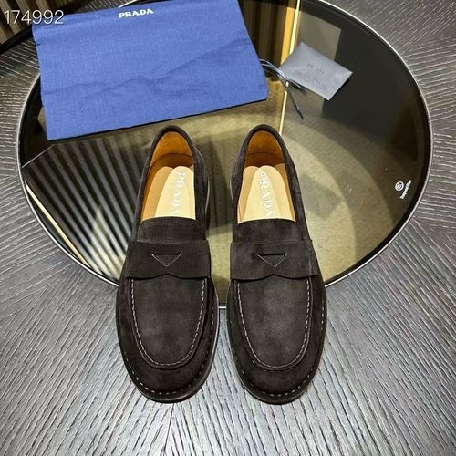 Prada Soft Leather Loafers With Removable Insole
