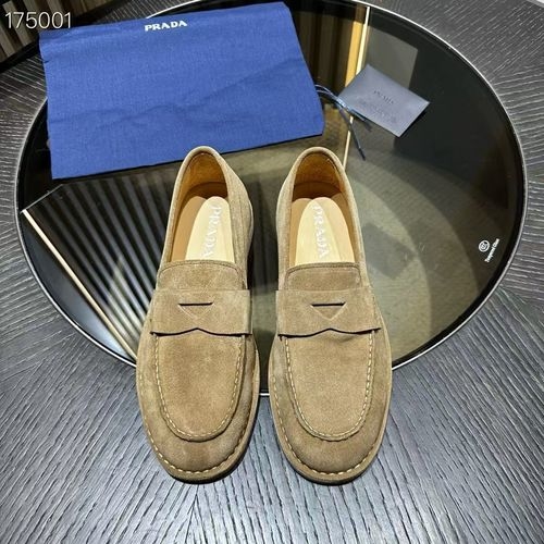Prada Soft Leather Loafers With Removable Insole