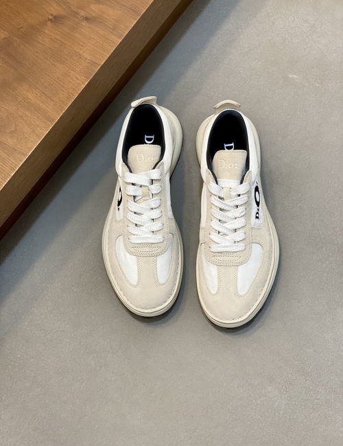 Christian Dior CD Leather Stitched Casual Sneakers