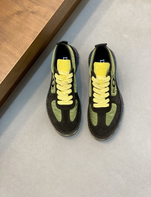 Christian Dior CD Leather Stitched Casual Sneakers