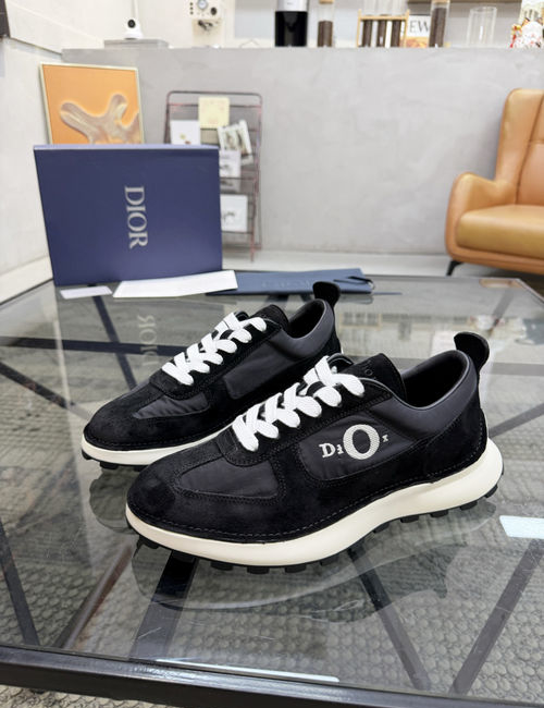 Christian Dior CD Casual Shoes Suede Canvas Comfortable Sole