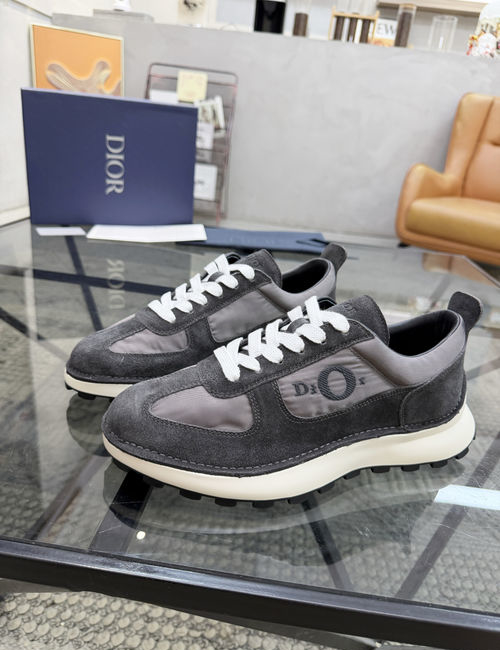 Christian Dior CD Casual Shoes Suede Canvas Comfortable Sole