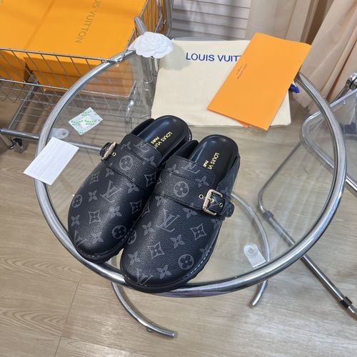 Louis Vuitton LV Faux Fur Lined Flat Slippers