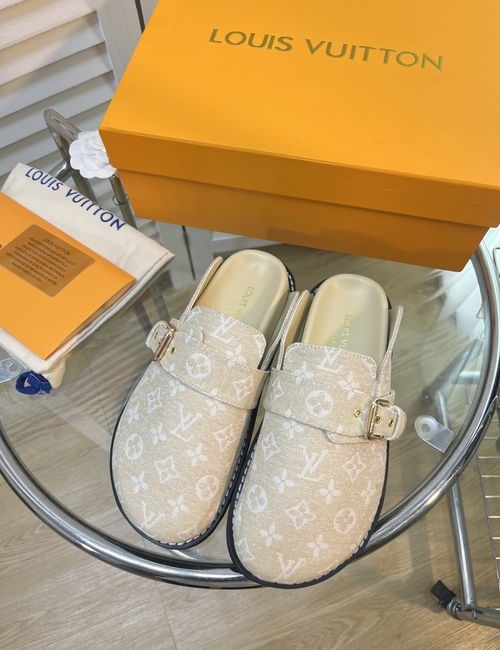 Louis Vuitton LV Faux Fur Lined Flat Slippers