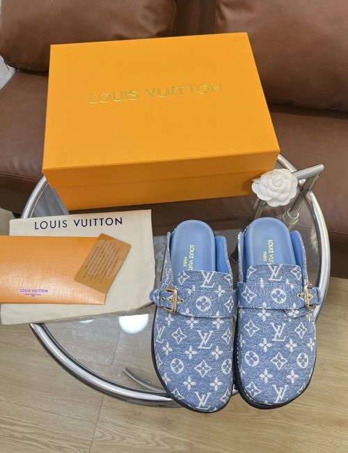 Louis Vuitton LV Faux Fur Lined Flat Slippers