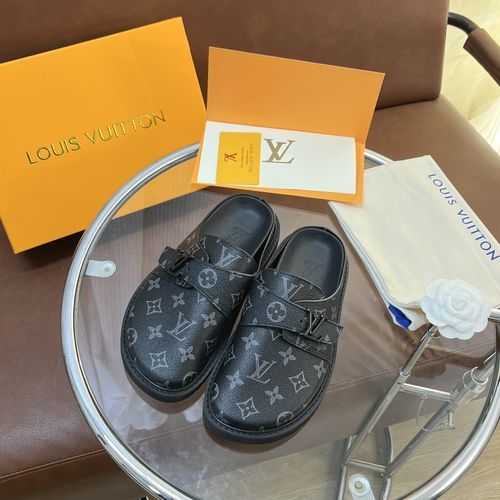 Louis Vuitton LV Cosy Comfort Flat Slides Monogram Adjustable Strap
