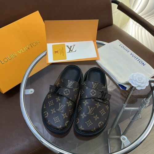 Louis Vuitton LV Cosy Comfort Flat Slides Monogram Adjustable Strap