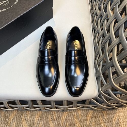 Prada Classic Leather Loafers Rubber Sole