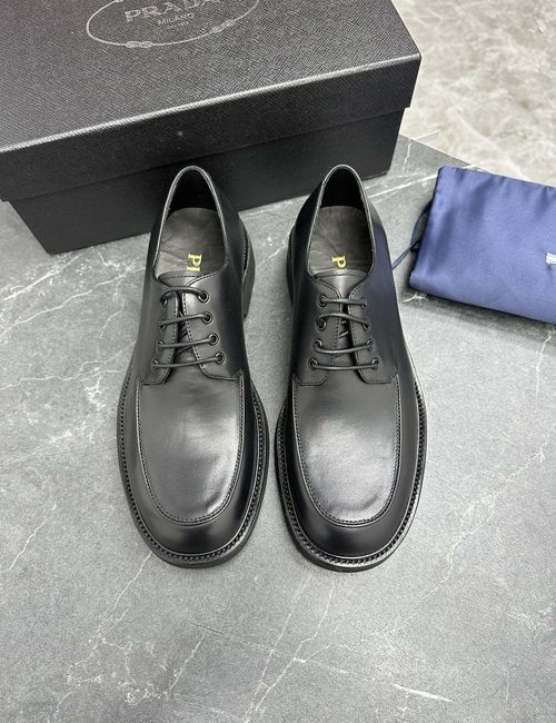 Prada Calfskin Derby Shoes With Light Sole