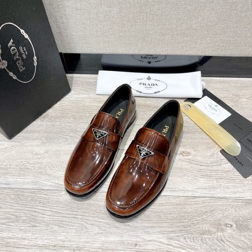Prada Business Casual Patent Leather Sole Leather Shoes