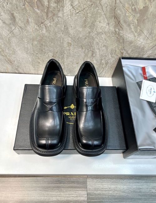 Prada Polished Leather Formal Casual Shoes