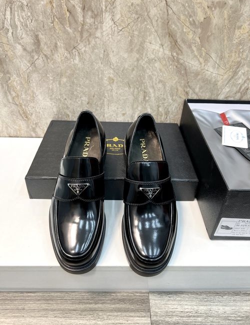 Prada Polished Leather Formal Casual Shoes