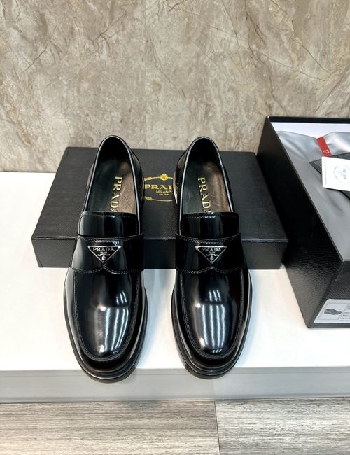 Prada Polished Leather Formal Casual Shoes