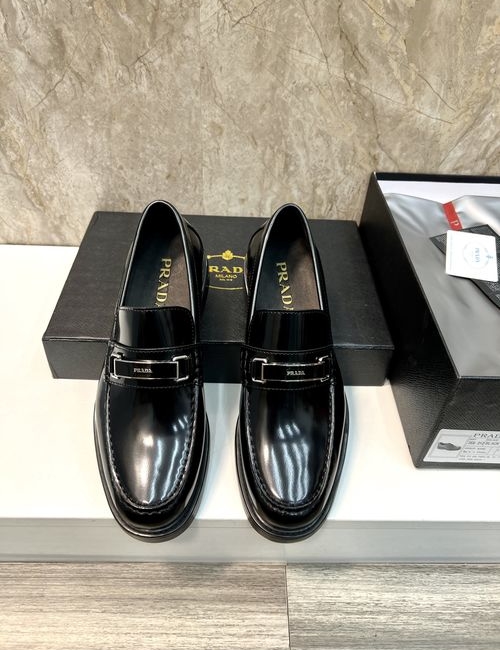 Prada Polished Leather Formal Casual Shoes