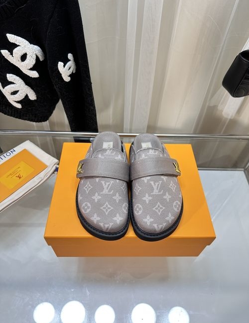 Louis Vuitton LV Cosy Mules Wool Monogram Adjustable Strap