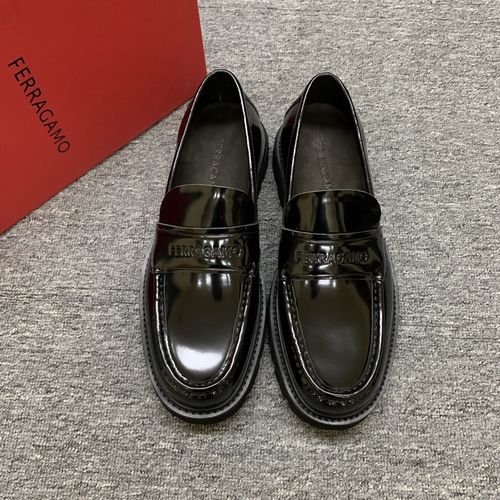 Ferragamo Thick-sole Loafers With Patent Leather Upper