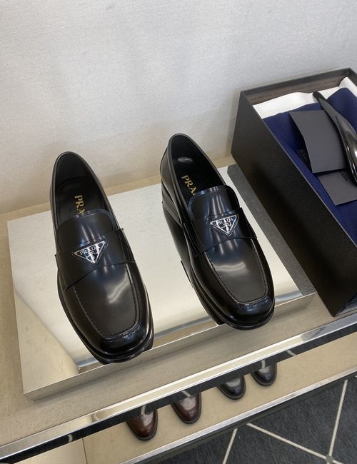 Prada Calfskin Formal Leather Sole Shoes