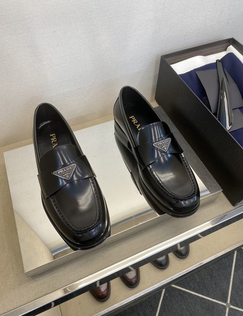 Prada Calfskin Formal Leather Sole Shoes