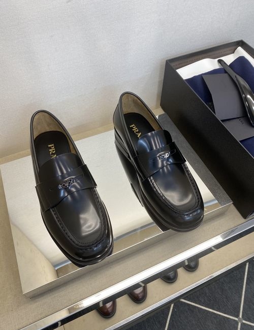 Prada Calfskin Formal Leather Sole Shoes